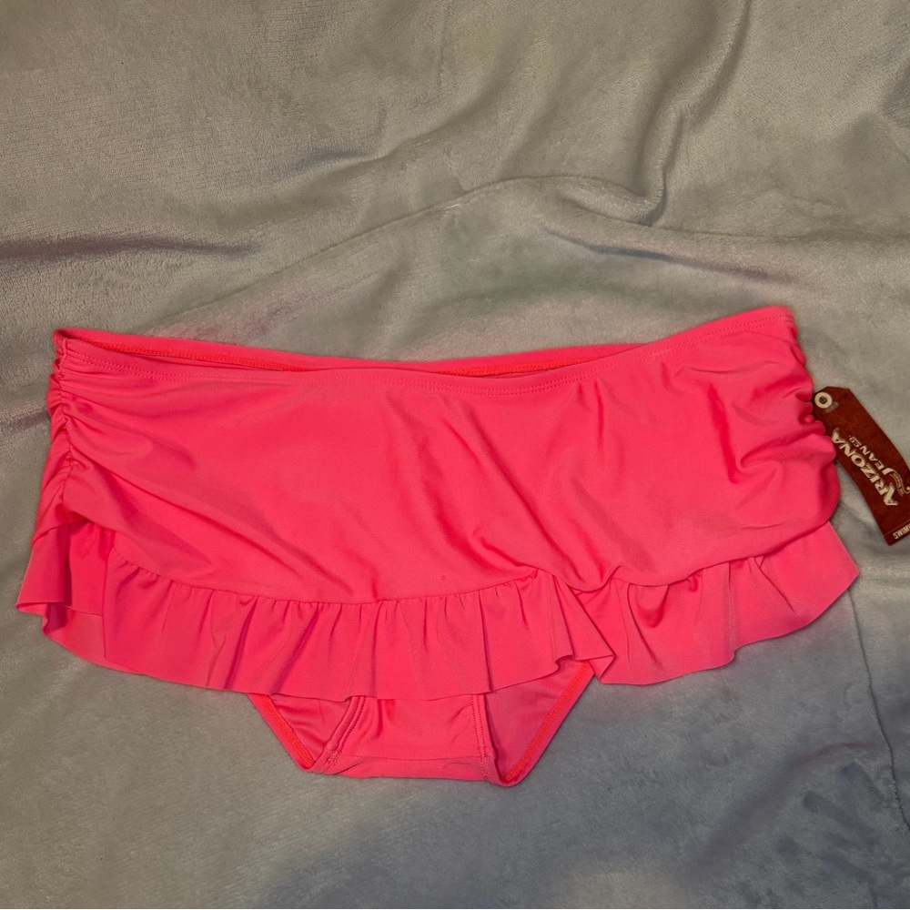 NWT Arizona Jean Company Pink Skirted Bikini Bottom